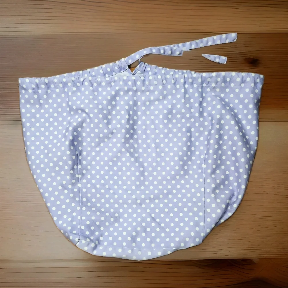 Pottery Barn Kids Large Square Basket Liner Lavender Polka Dot 9x9 x13 PBK